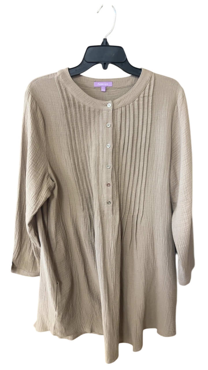 Purple Lava Dress Large Beige