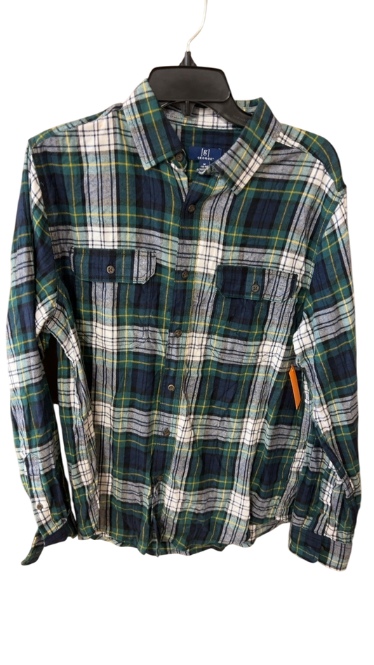 George Shirt MENS MEDIUM Multi-colored (predominantly green, blue, white, and yellow)