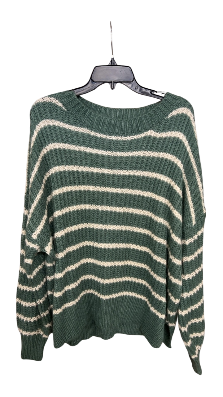 Boutique Sweater Small Green and White