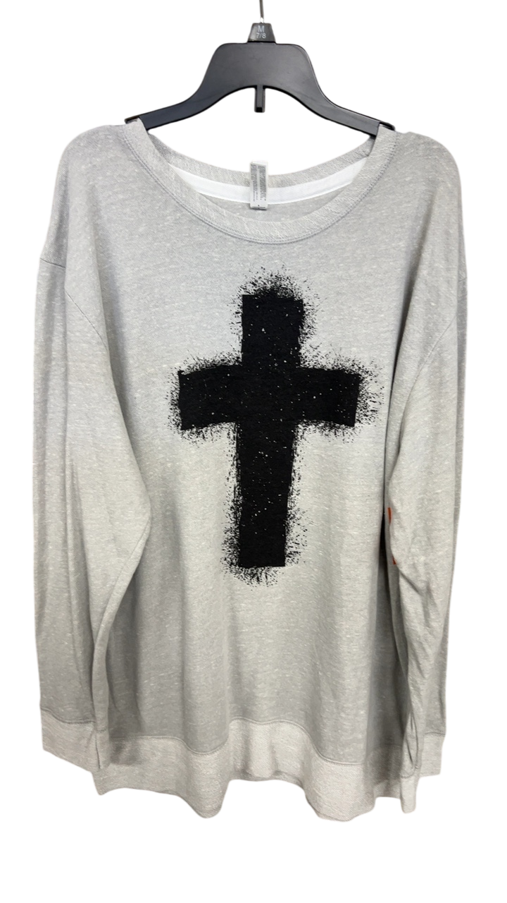 Cross Sweater Large Gray