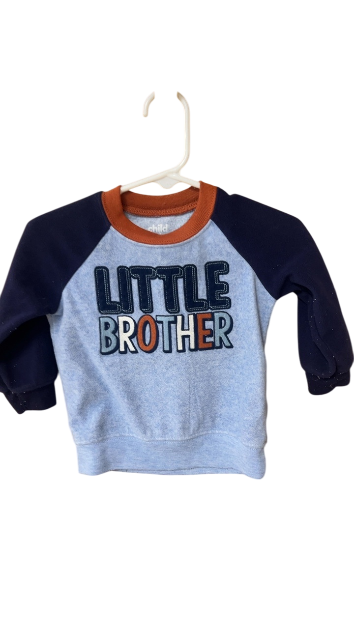 Carter's Sweatshirt 12 M Youth Gray and navy blue with brown accents