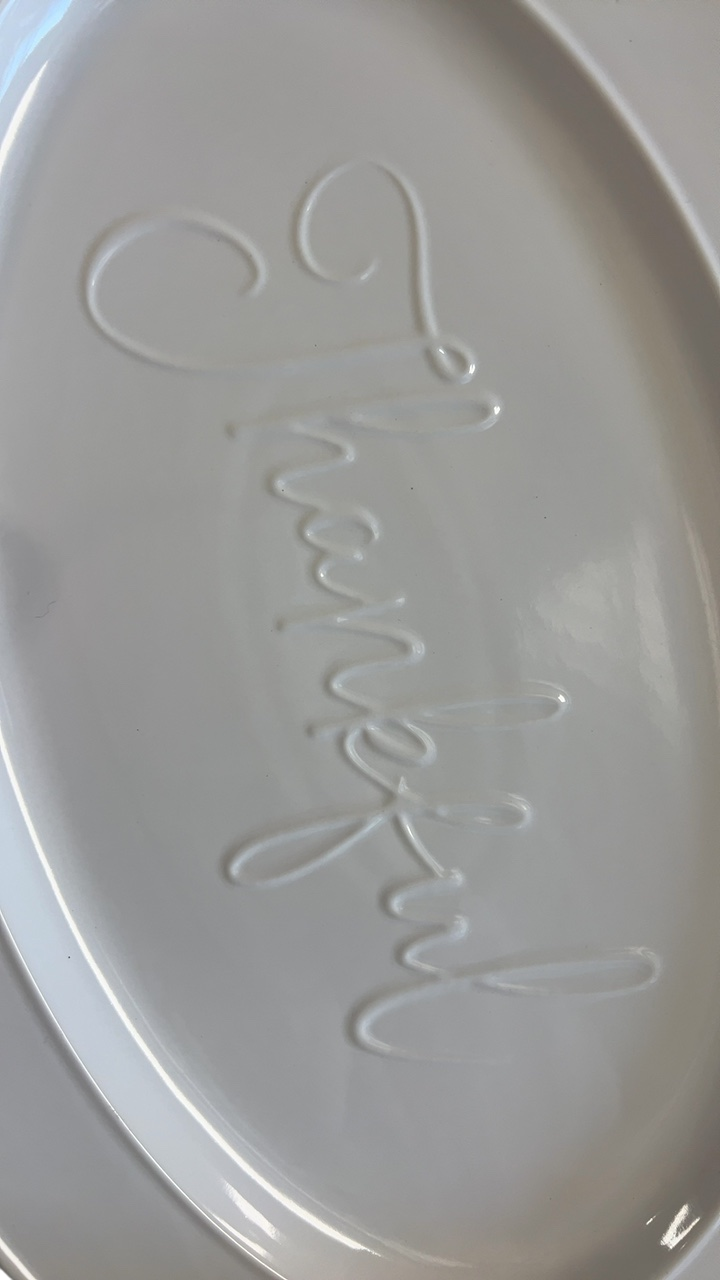 THANKFUL Tray White