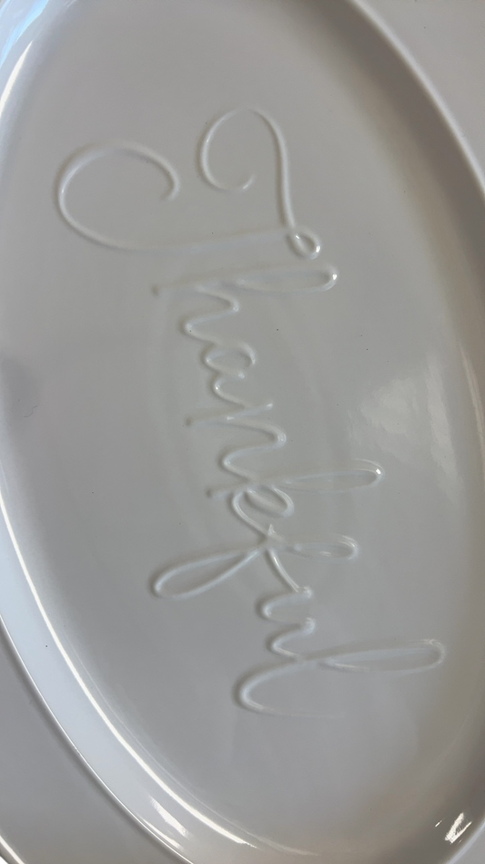 THANKFUL Tray White
