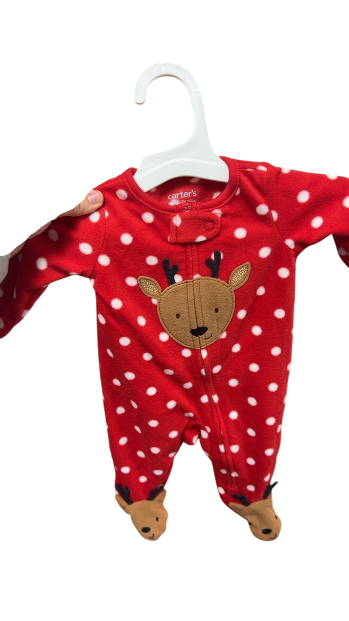 Carter's Jumpsuit YOUTH NB Red with white polka dots and brown accents