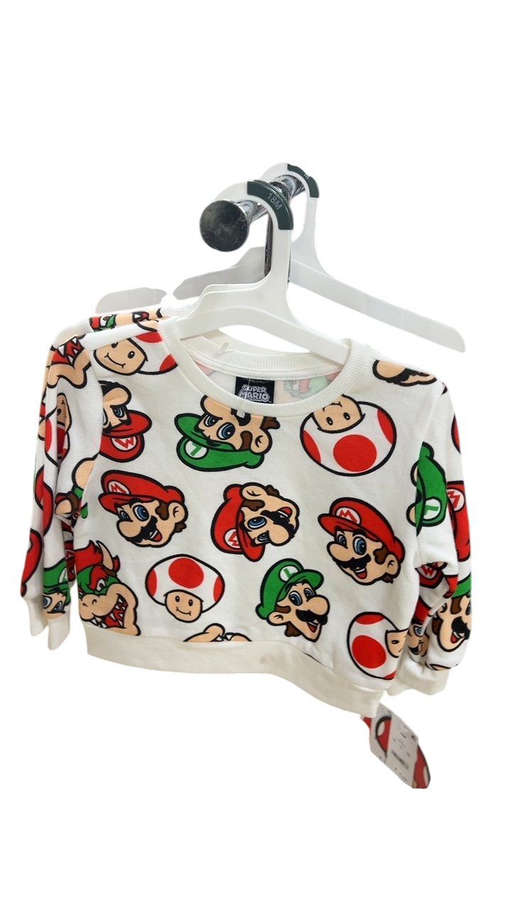Super Mario Sweatshirt YOUTH 18m White