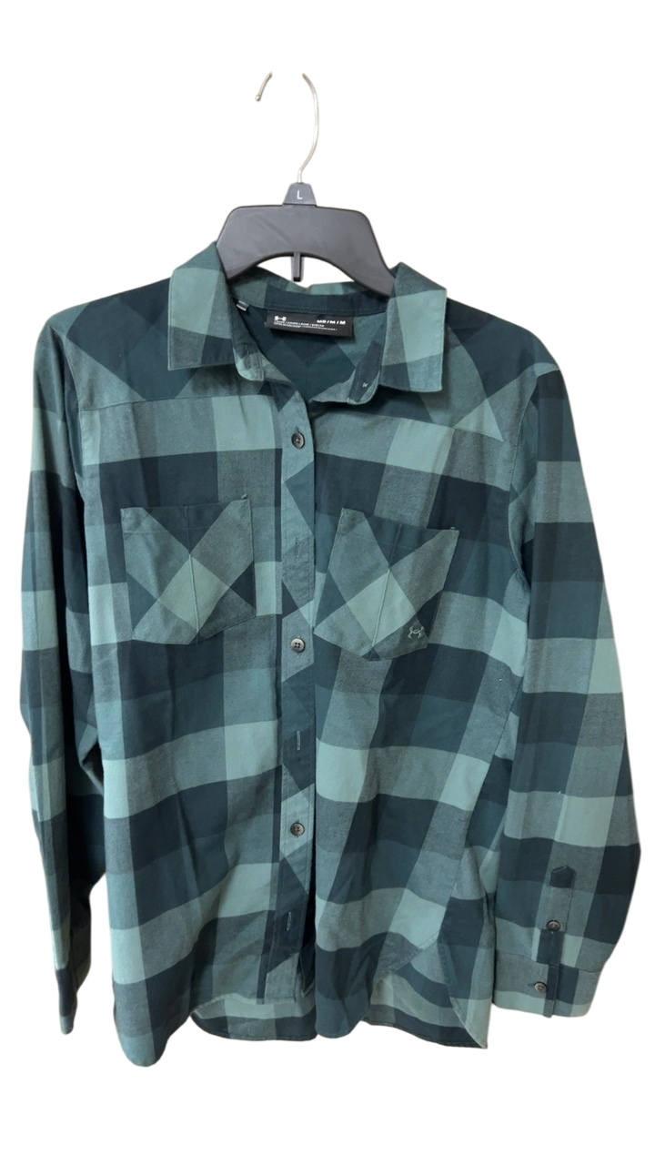 Under Armour Shirt MENS MEDIUM Blue/Green Plaid