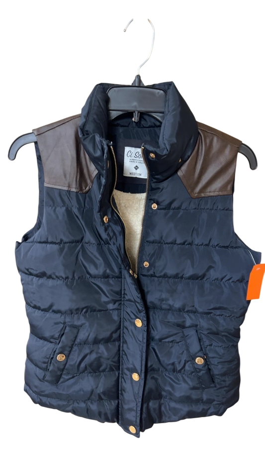 ci Sono Vest Medium Navy Blue with Brown accents