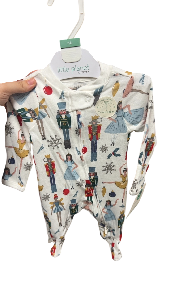 Carter's Sleeper White with multicolor prints