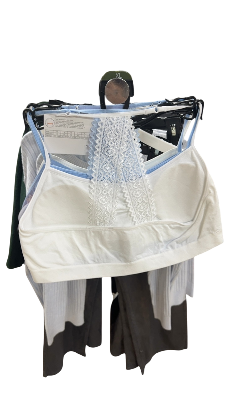 Wonder Nation Bra YOUTH XL Light blue with white butterfly pattern