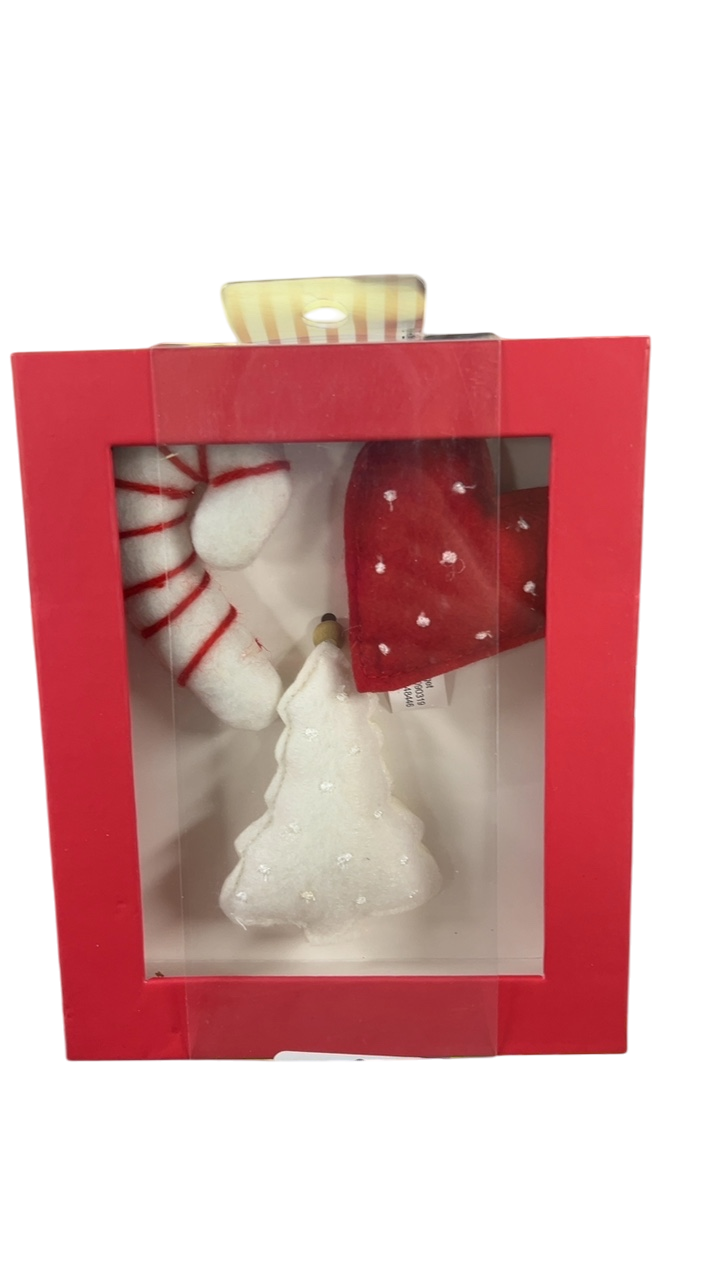  Decorative Ornaments Red, White