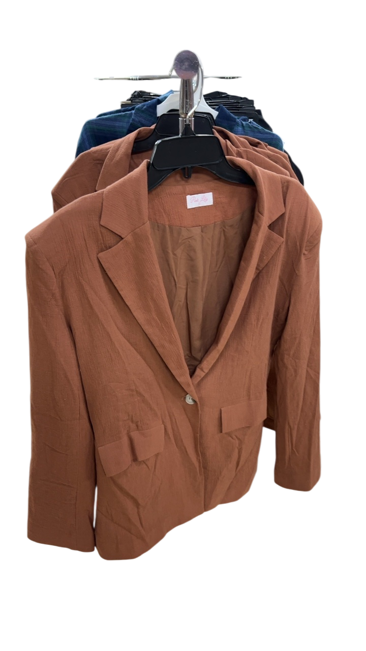 Pink Lily Blazer Small Brown