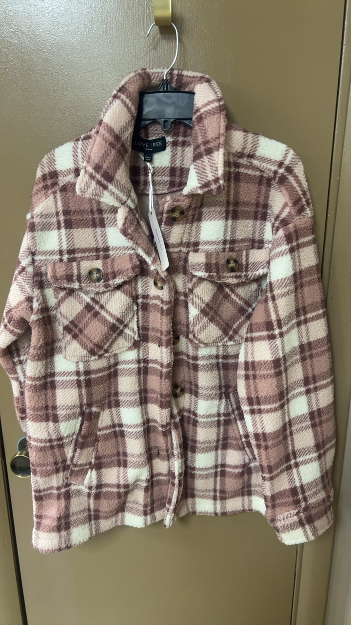 LOVE TREE Jacket Medium Pink and White