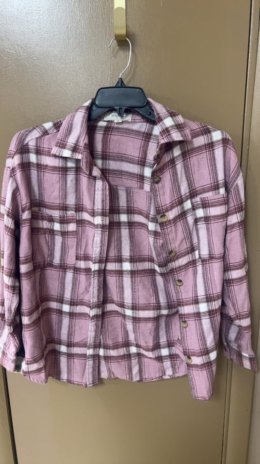 No Brand Shirt Medium Pink with plaid pattern