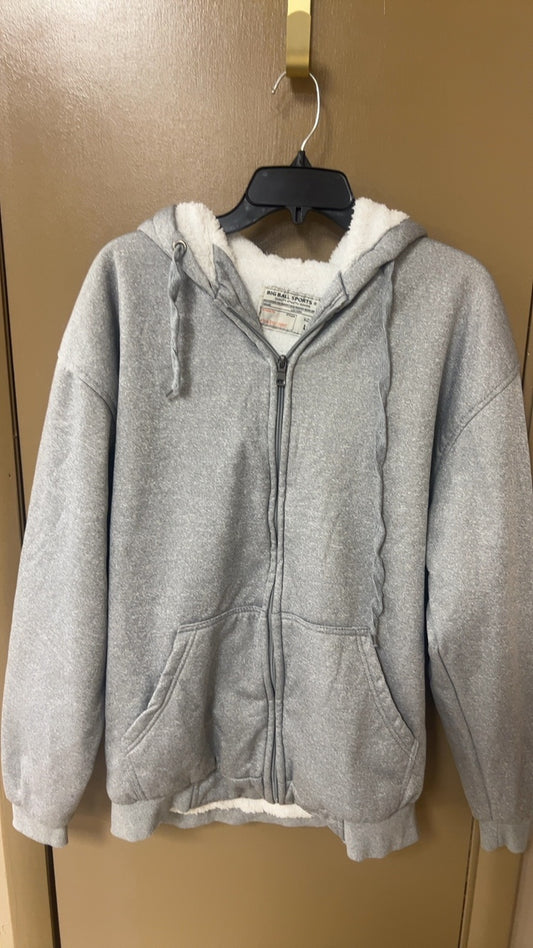 Hoodie Fleece Large Gray