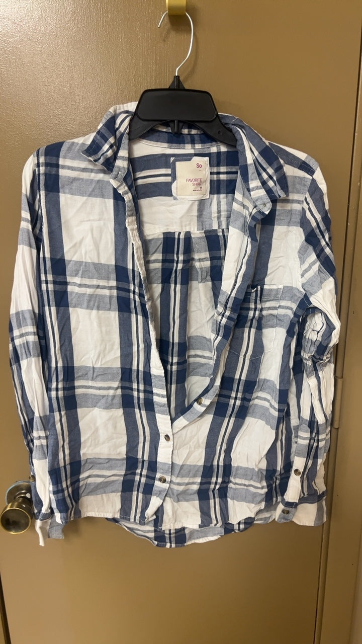 So Favorite Shirt Shirt Medium Blue and White