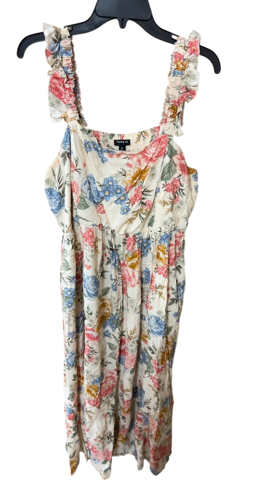 TORRID Dress 3XL Multicolor (Cream, Pink, Blue, Green, Yellow)