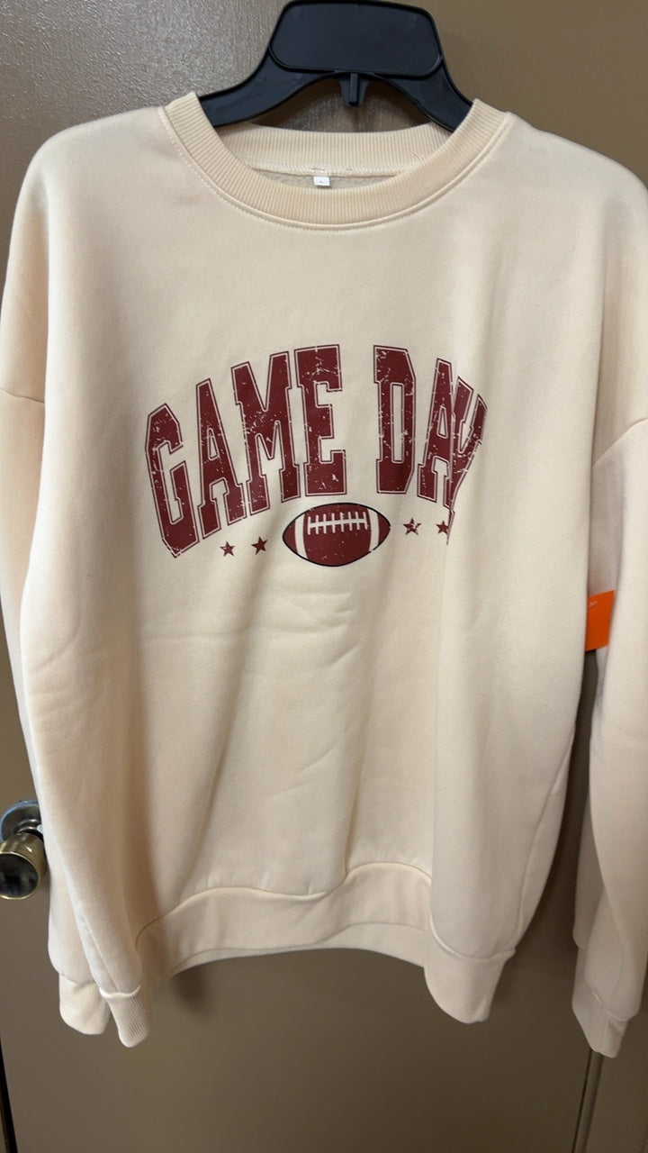 Football Sweatshirt Large Cream