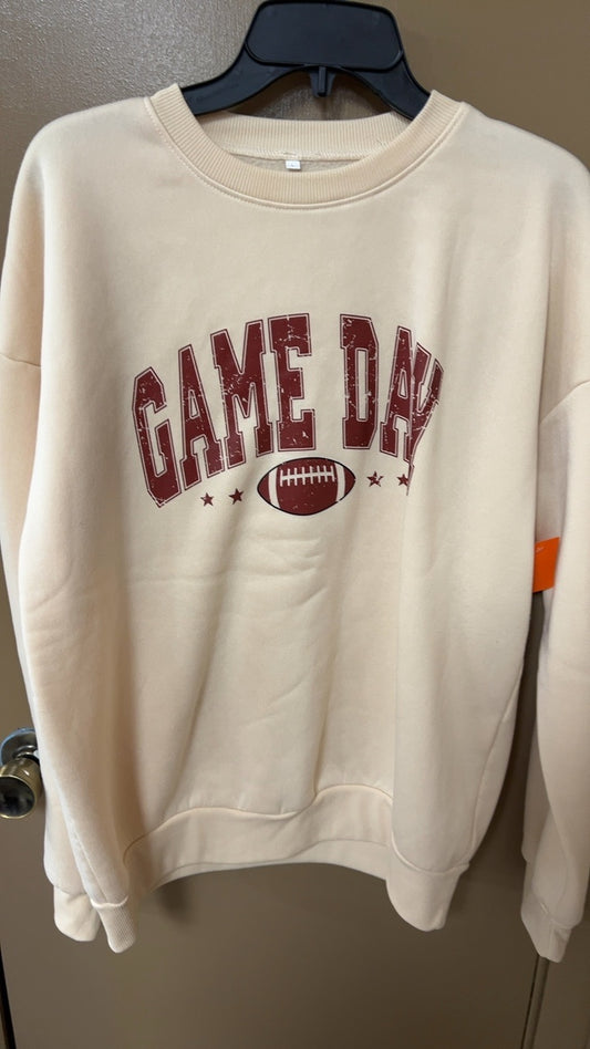 Football Sweatshirt Large Cream