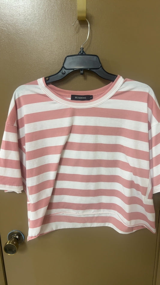 HUGOOME T-Shirt Large Pink and White