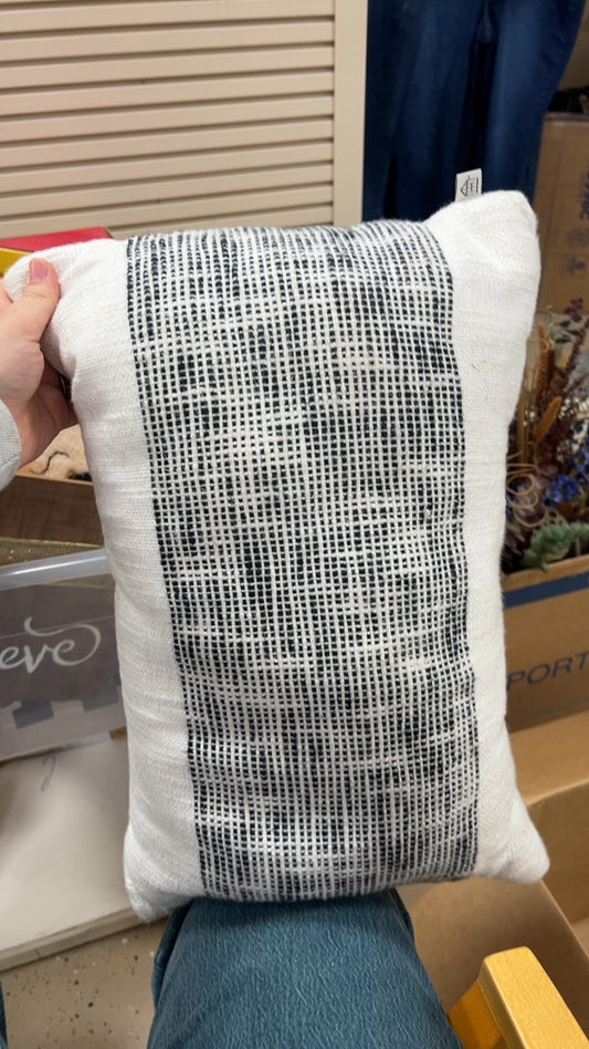  Pillow White with black print