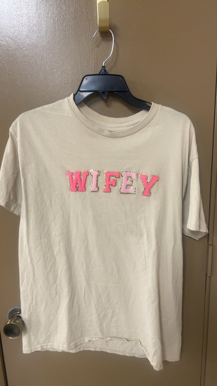 Wifey T-Shirt Medium Beige
