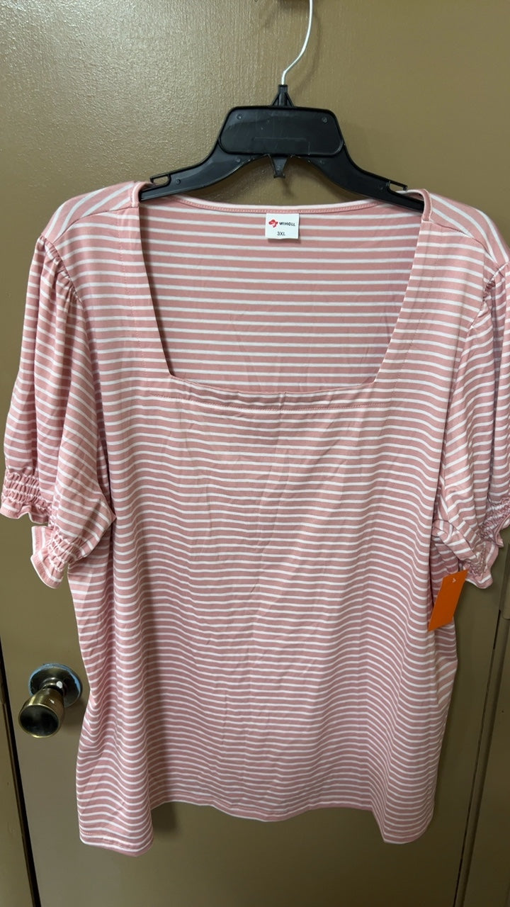 3XL Pink and white striped