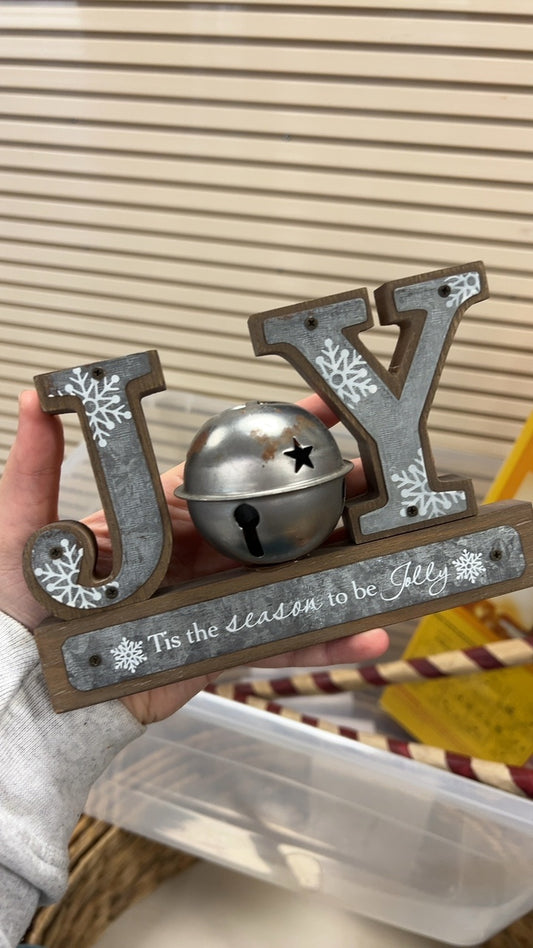 Joy Decorative Sign Brown and Silver/Gray