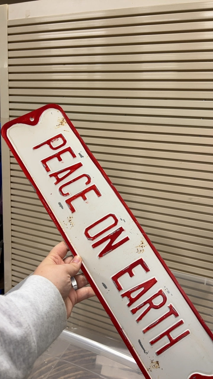 Peace Signage Red and White