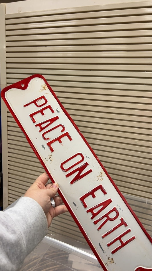 Peace Signage Red and White