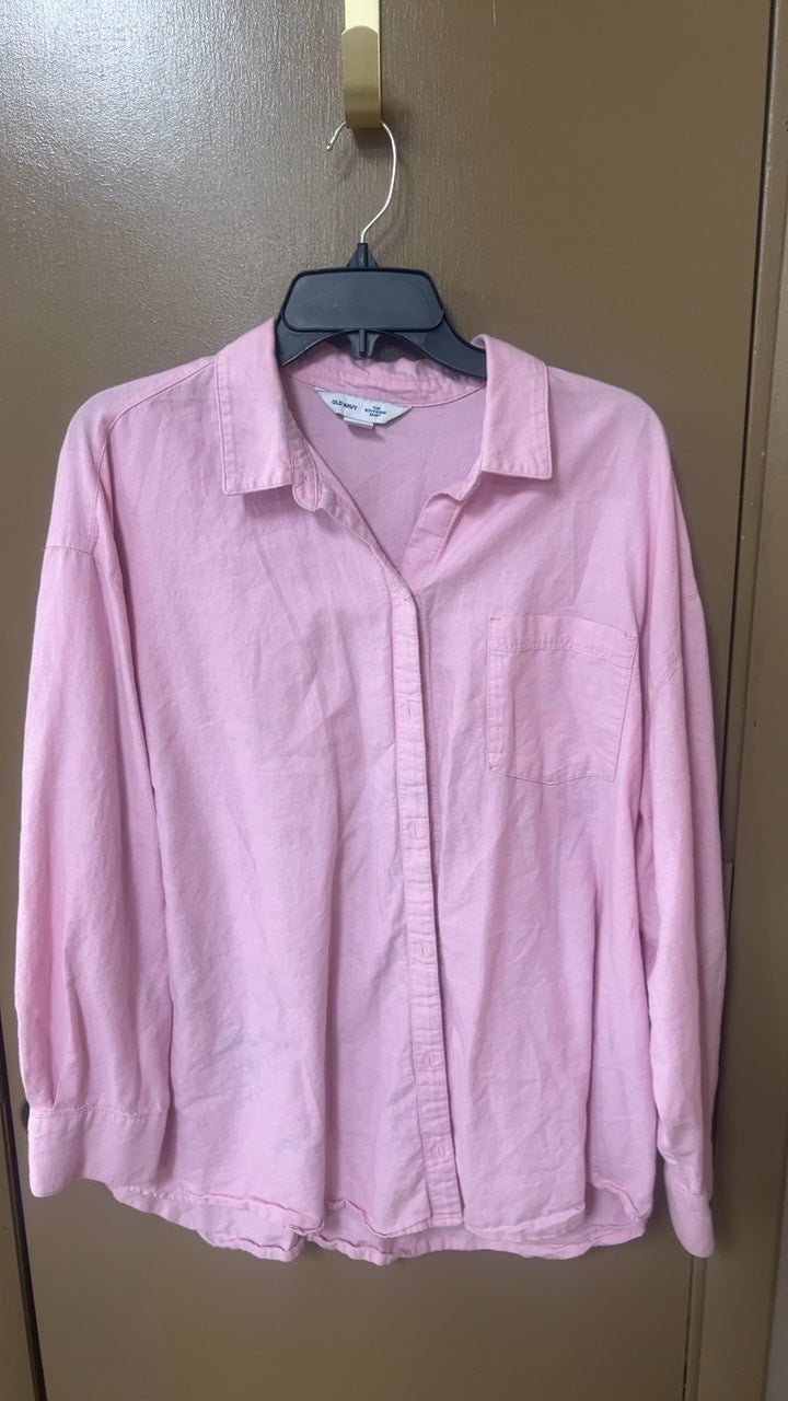 Boyfriend  Old Navy Shirt Large Pink