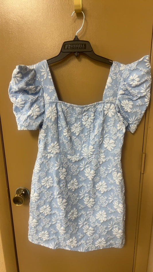 Dress Large Light Blue and White