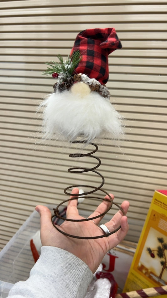 Tree Topper Red, White, Green, Brown