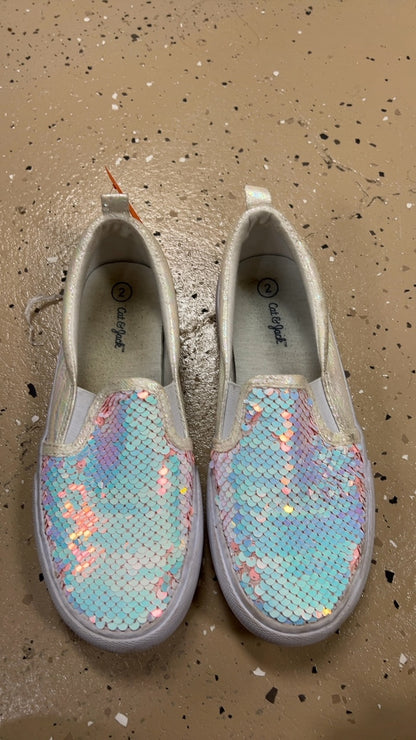 cat & jack Sneakers Youth 2 Iridescent, White