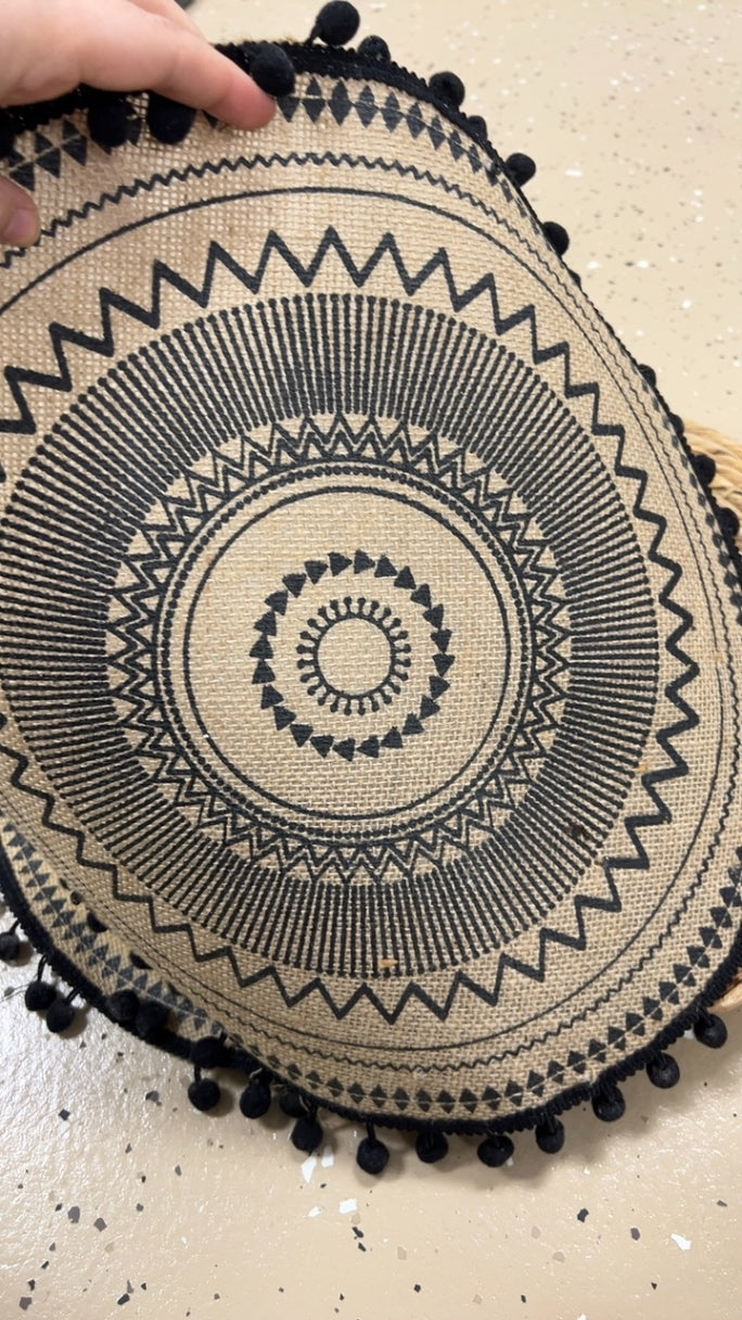 2 Placemats Beige and black