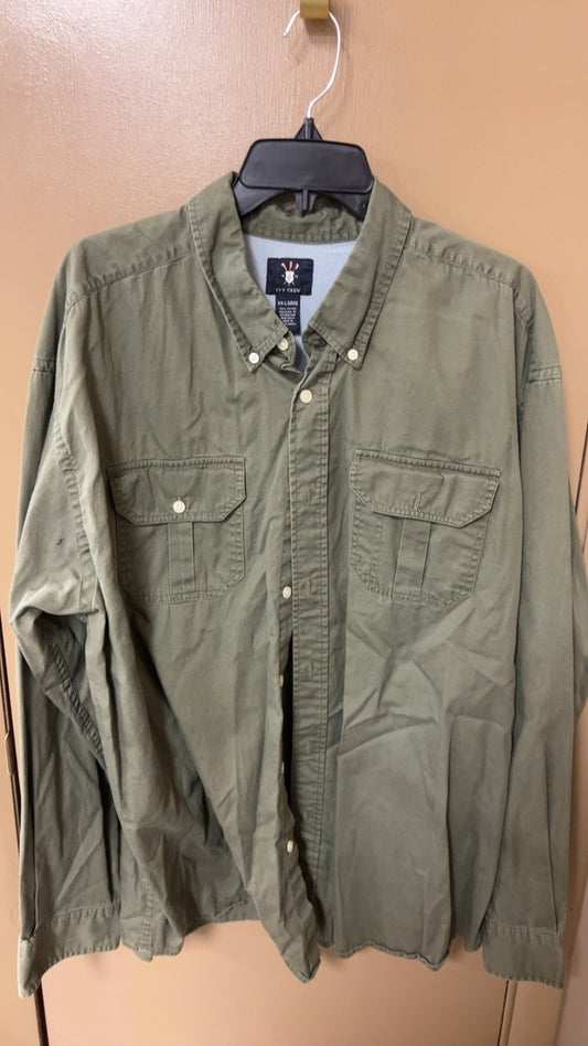 Ivy Crew Shirt MENS XXL Olive Green