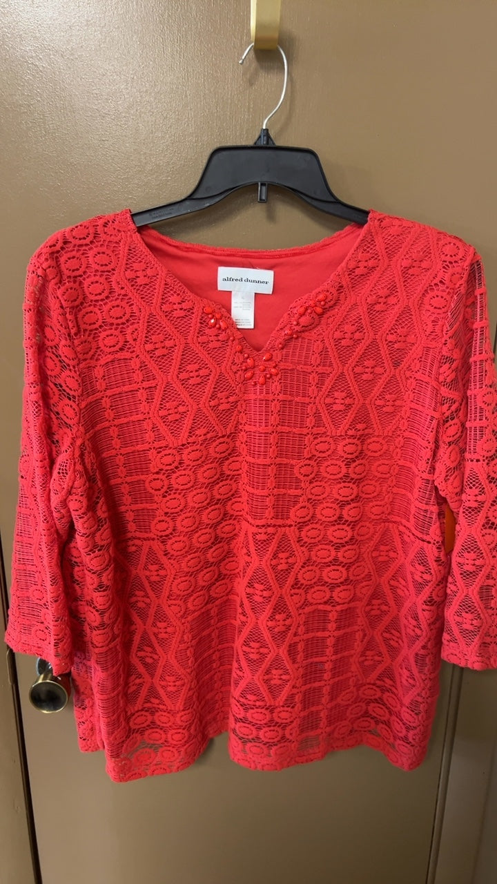 alfred dunner Blouse XL Red