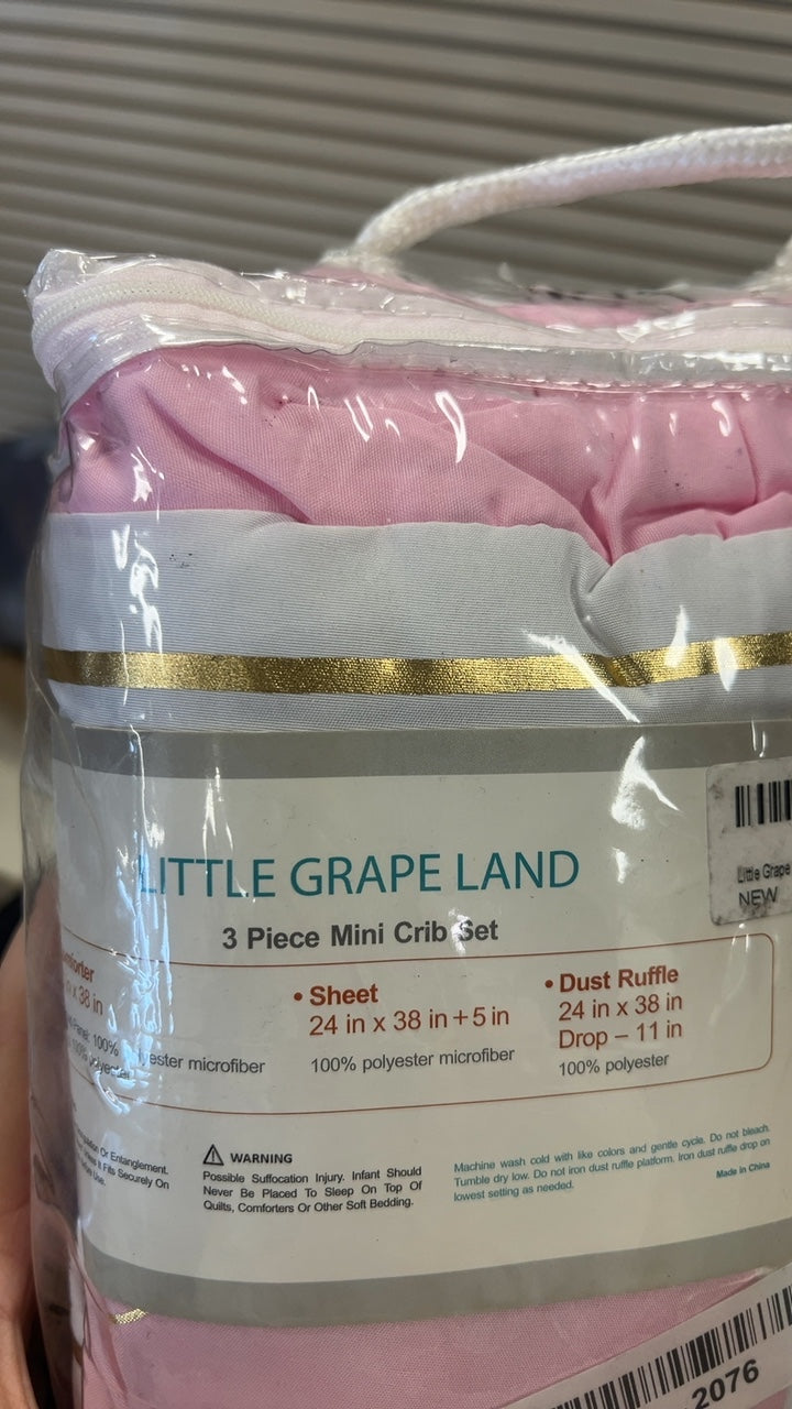 Amazon Crib Set Pink and White