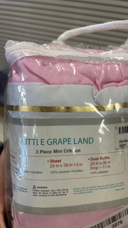 Amazon Crib Set Pink and White
