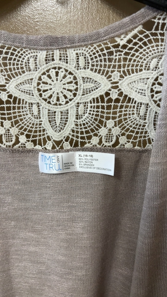 Time and Tru Cardigan XL Beige