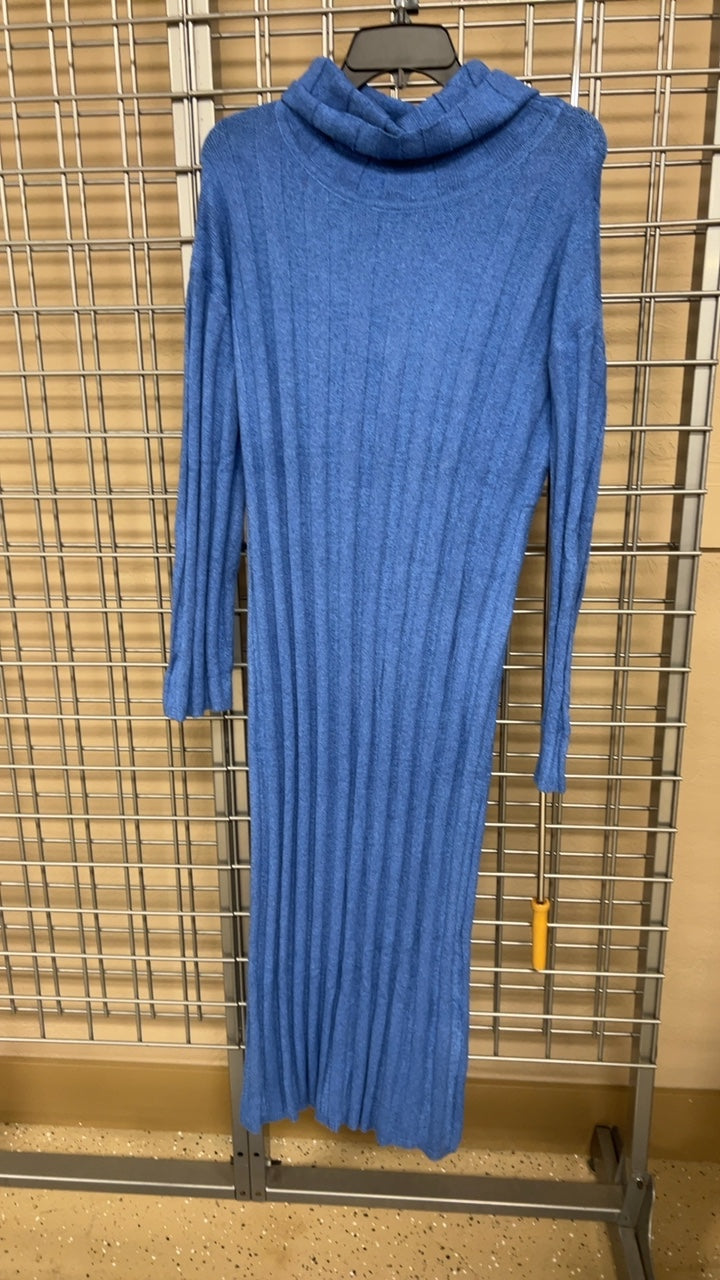Boutique Turtleneck Sweater Dress Small Blue