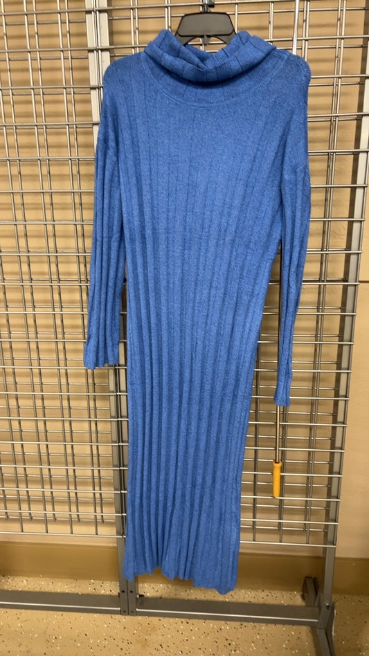 Boutique Turtleneck Sweater Dress Small Blue