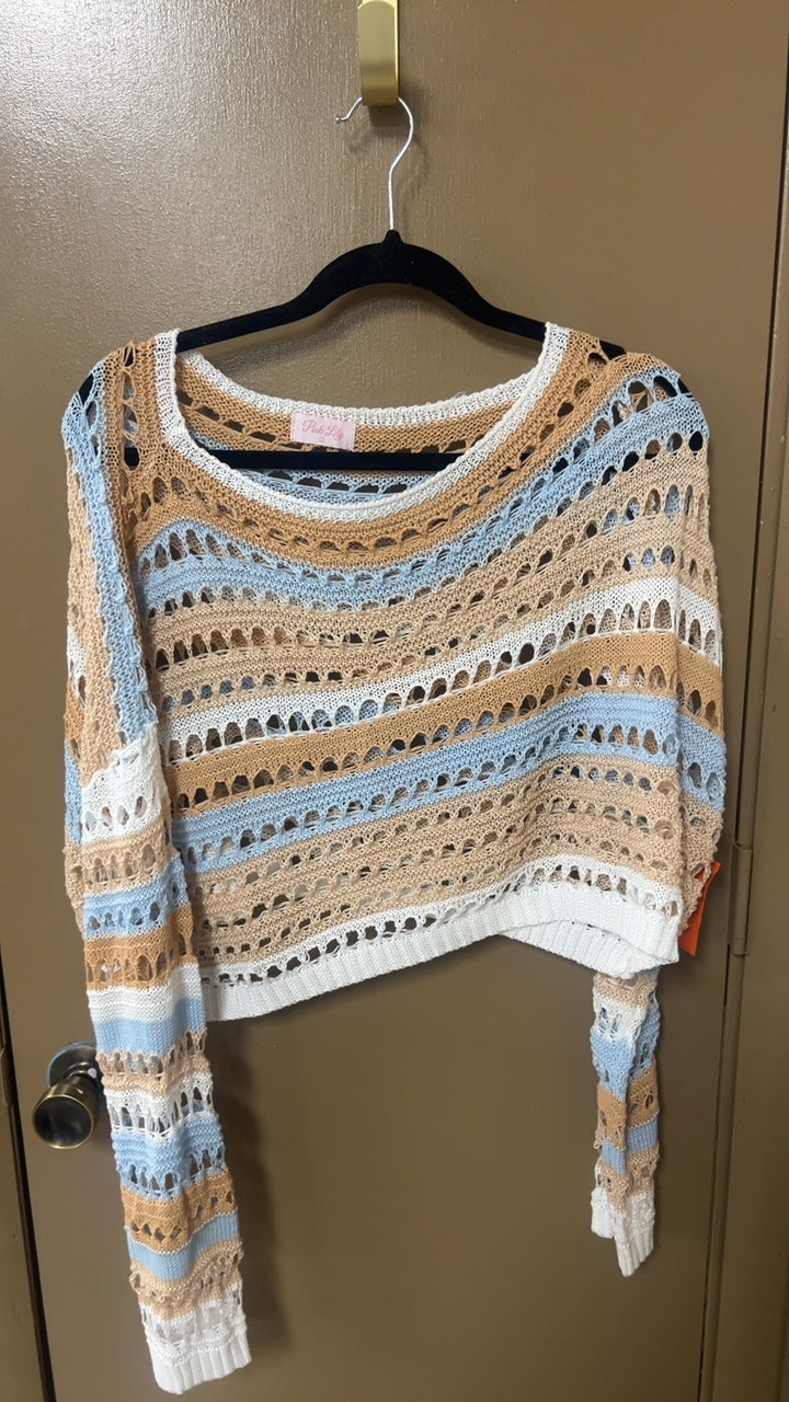 Pink Lily Sweater Large Pastels