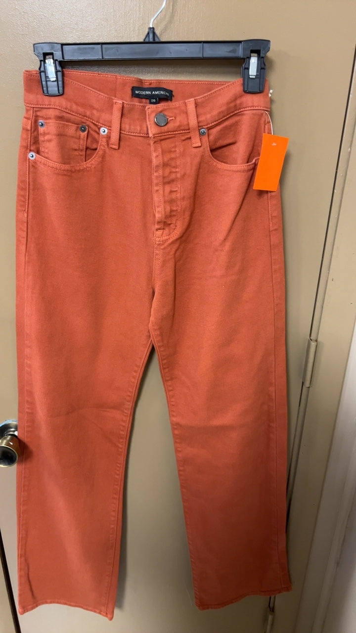 MODERN AMERICA Pants 26 Waist Orange