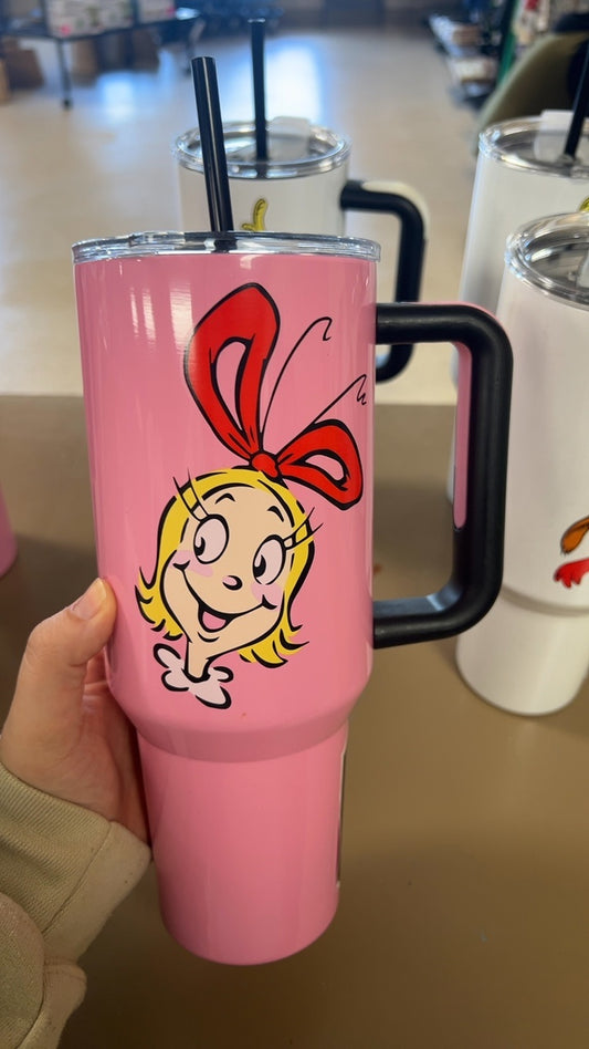 Grinch Travel Mug Pink