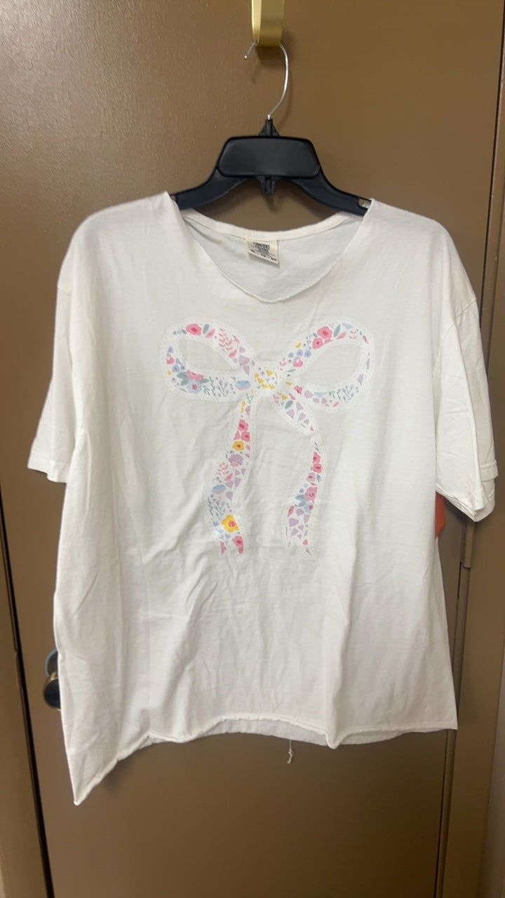 T-Shirt XL White Bow