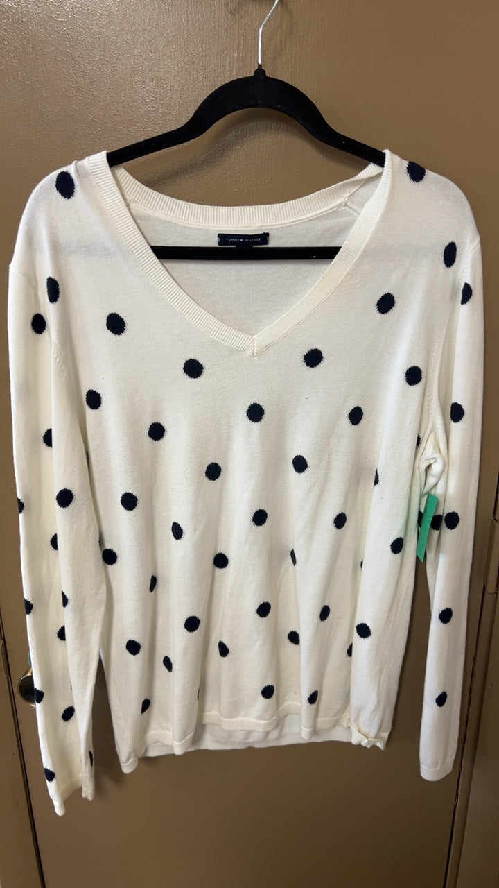 Tommy Hilfiger Sweater XL White with black polka dots