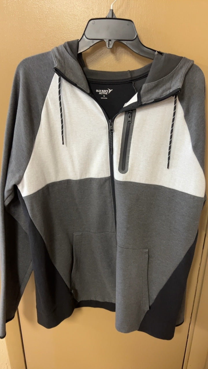 Old Navy Hoodie MENS XL Gray and White
