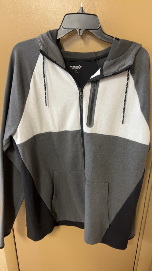 Old Navy Hoodie MENS XL Gray and White