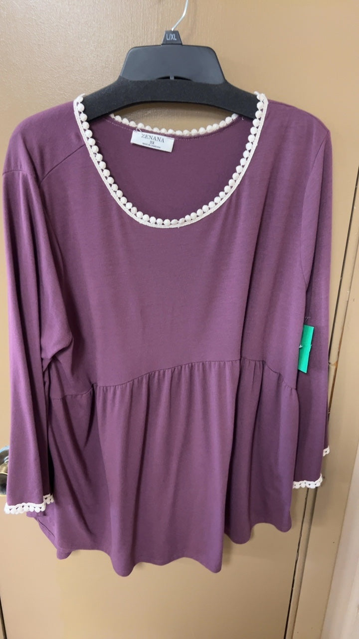 ZENANA Tunic Sweater 3XL Purple