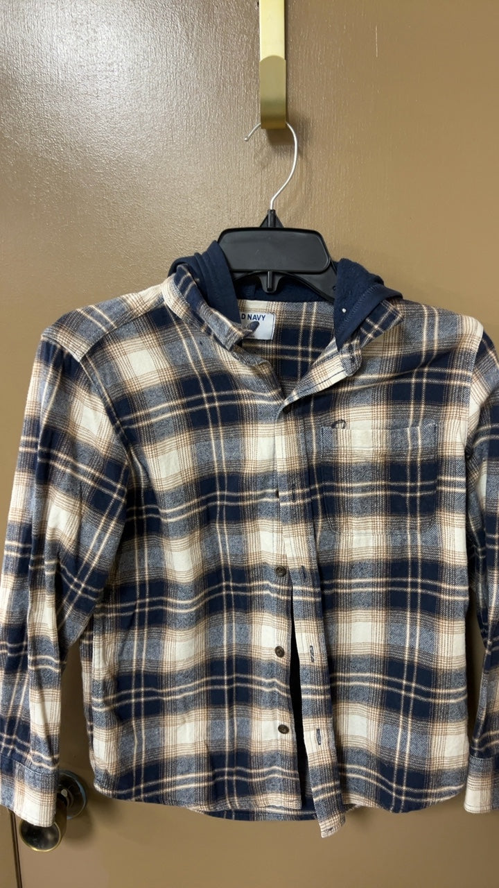  Shirt YOUTH 10/12 Beige and navy plaid